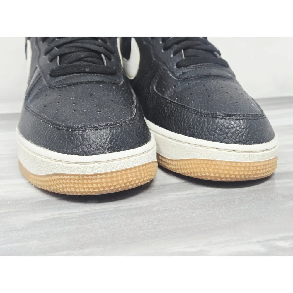 Nike Air Force 1 Low '07 Black White Pebbled Leather Shoe CT2302-002 US Men's 12